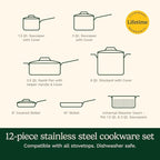 Cuisinart 12-Piece PureClad™ Triple-Ply Stainless Steel Cookware Set - Image 9
