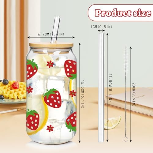 Coquette Cute Glass Cup 4Pack 18oz Drinking Smoothie Tumbler - Image 2