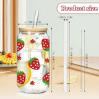 Coquette Cute Glass Cup 4Pack 18oz Drinking Smoothie Tumbler - Image 2