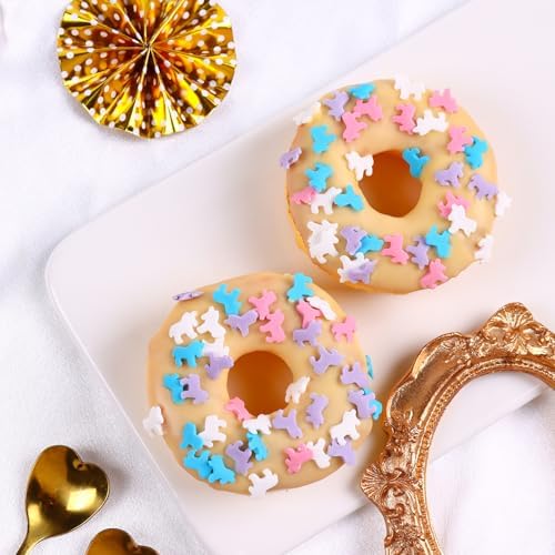 Unicorn Sprinkles for Cake Decorating 3.17 ounce Edible Blue Pink Purple Sprinkles Mix Topper Cookie Confetti Sprinkles for Cupcakes Candy Cream Chocolate Cake Decor for Birthday Princess Christmas Party - Image 2