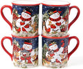 Magic of Christmas 16 oz Snowman Mugs – Set of 4 Festive Holiday Cups with Whimsical Winter Animal Scenes – Perfect for Coffee, Cocoa, Tea & Christmas Cheer! by CERTIFIEDINTERNATIONAL
