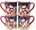 Magic of Christmas 16 oz Snowman Mugs – Set of 4 Festive Holiday Cups with Whimsical Winter Animal Scenes – Perfect for Coffee, Cocoa, Tea & Christmas Cheer! by CERTIFIEDINTERNATIONAL