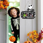 Halloween Christmas Nightmare Decorations Hanging Wooden Door Sign - Image 7