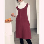 Cotton Linen Japanese Apron Halter Cross Back Bandage X Shape Aprons Two Pockets - Image 6