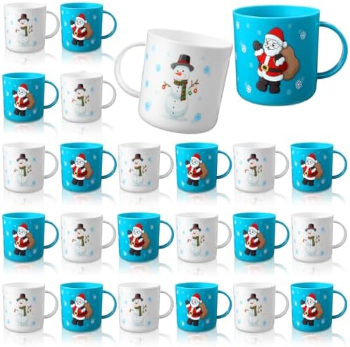 Yaomiao 24 Pcs Christmas Mugs Elegant 7 oz Holiday Party Cups Set by Yaomiao