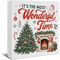Christmas Home Decorations Indoor, It's The Most Wonderful Time Wood Sign by EUDOSI