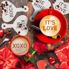 36 Pcs Valentine's Day Conversation Hearts Cookie Stencils for Baking - Image 5