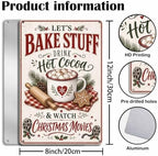 Christmas Baking Sign, Hot Cocoa Kitchen Decor, Vintage Wall Art - Image 3