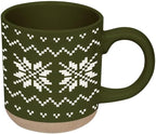 Sweet Water Decor Green Fair Isle Coffee Mug, 14oz Stoneware Christmas Cup by SweetWaterDecor