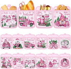 Jingmore 12 Pcs Pink Christmas Pot Holders with Pocket Hello Winter Snowflake Pot Holders Gift Bulk Snowman Gnome Heat Resistant Hot Pads Oven Mitts Cute Oven Gloves for Xmas Kitchen Baking Cooking by Jingmore
