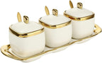 Porcelain Condiment Jar Spice Container by MagnittRollerSkates