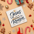 Christian Christmas Decor, Jesus is the Reason Christmas Wooden Sign - Image 4