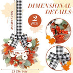 Syhood 2 Pcs 9 Inch Small Fall Wreath for Cabinet Mini Fall Wreath - Image 2