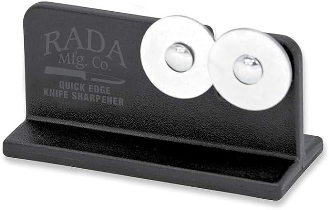 Rada Cutlery Quick Edge Knife Sharpener, 3.5" x 2", Stainless Steel Wheels by RadaCutlery
