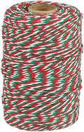 Tenn Well 656ft Cotton Bakers Twine Red Green White Striped for Baking by TennWell