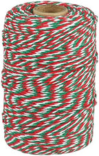 Tenn Well 656ft Cotton Bakers Twine Red Green White Striped for Baking by TennWell