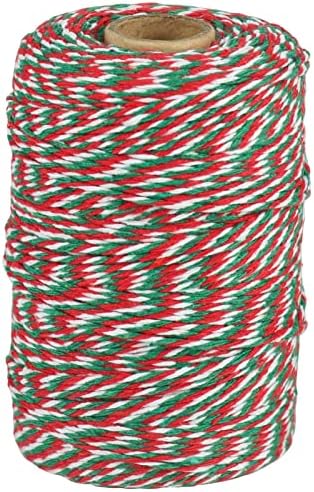Tenn Well 656ft Cotton Bakers Twine Red Green White Striped for Baking by TennWell
