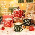 Maustic Christmas Mugs Set of 4, Christmas Coffee Mugs, Holiday Mug with Festive Design, Ceramic Mug for Hot Cocoa, Hot Chocolate, Coffee, Tea, Family Gifts, 12 Oz, Microwave & Dishwasher Safe - Image 3