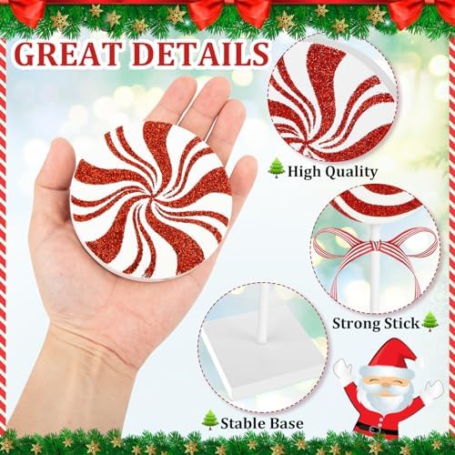 3 Pieces Christmas Table Decorations Wood Candy Set, Red Christmas Tiered Tray Decor,Rustic Candy Table Decorations for Home Tables(Cute) - Image 5