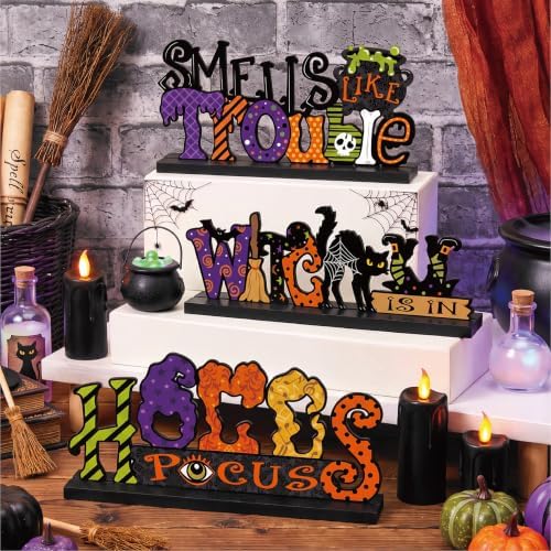 Hocus Pocus Decor, Halloween Decorations Indoor Wooden Table Sign - Image 2