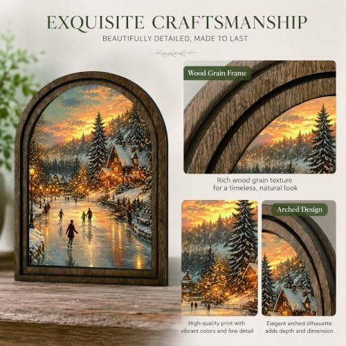 Winter Village Ice Skating Arched Table Sign, Rustic Farmhouse Decor - Image 4