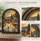 Winter Village Ice Skating Arched Table Sign, Rustic Farmhouse Decor - Image 4