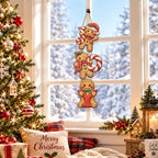 Gingerbread Christmas Decorations Joy Hanging Wooden Sign - Image 6