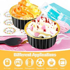 Round Mini Baking Tins with Lids, 5oz Disposable Small Cake Pans, Black - Image 6