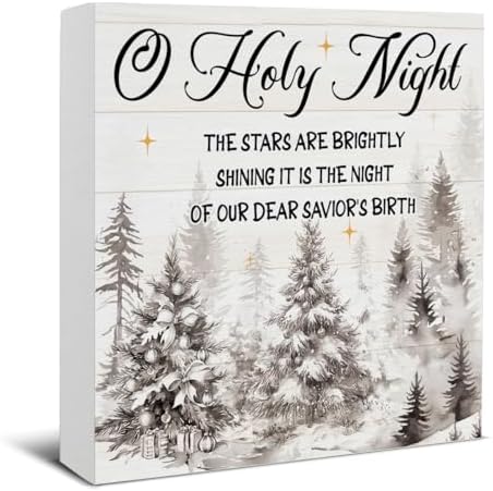 Holy Night Christmas Decor, Christian Decorations by Oqtumes