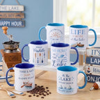 Didaey 6 Pcs Lake House Coffee Mugs Lake Life Gifts Ceramic Cup 12 oz - Image 2