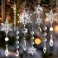 Crystal Christmas Tree Ornaments, Clear Acrylic Snowflake & Icicle, 48pcs by OuMuaMua