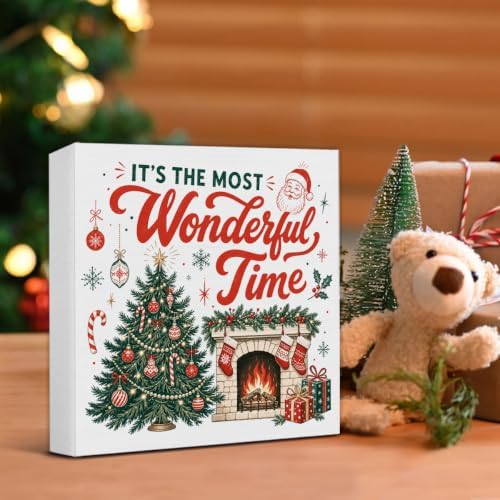 Christmas Home Decorations Indoor, It's The Most Wonderful Time Wood Sign - Image 5