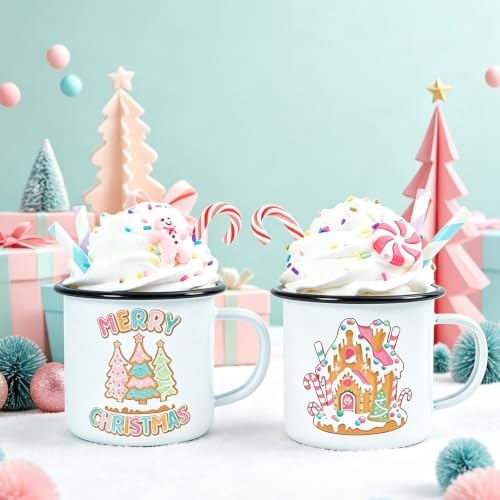 2 PCS Pastel Christmas Tiered Tray Mug Decor Set with Faux Whipped - Image 3