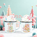 2 PCS Pastel Christmas Tiered Tray Mug Decor Set with Faux Whipped - Image 3