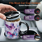 Topadorn 17oz Ceramic Travel Mug with Lid, Watercolor Butterfly Coffee Mug - Image 5