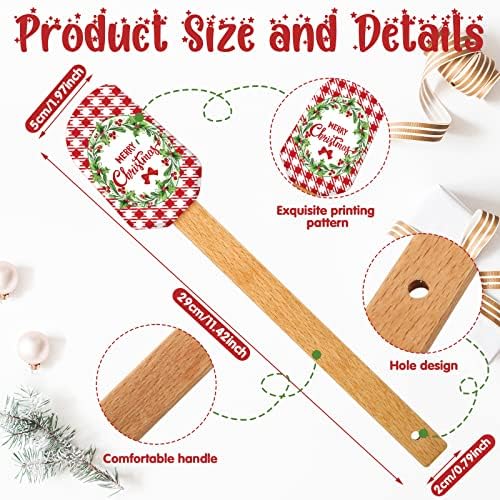 Patelai 6 Pcs Christmas Kitchen Spatulas Utensils Wood Handle Accessories - Image 2