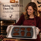 HKNMTT Skull Cake Pizza Pan 6 Spooky Shapes Halloween Silicone Baking Mold - Image 6