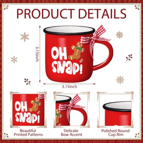 12Pcs Christmas Gingerbread Man Mugs Bulk 10oz Winter Hot Cocoa Mug - Image 3