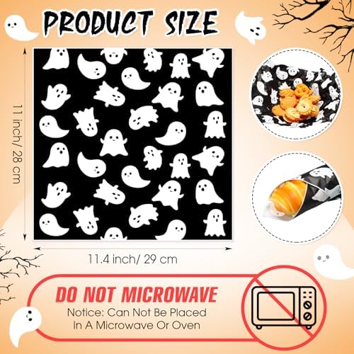 Marspark 100 Sheet Halloween Wax Paper Ghost for Food 11.4 x 11 Inch - Image 3