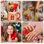 Newtay 7 Pcs Christmas Mug Gift Set Gingerbread House Ceramic Coffee Cup - Image 6