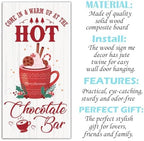 Hot Chocolate Bar Sign, Christmas Hanging Wood Sign, Winter Decorative Wall Signs, Rustic Winter Wooden Door Signs, Farmhouse Outdoor Wood Christmas Decor, Xmas Wall Art 6x12 Inches - Image 2