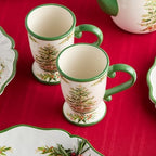 Holly Tree Christmas Mugs – Set of 4 16oz Ceramic Holiday Mugs with Classic Tree Design, Dishwasher Safe, Cozy Seasonal Drinkware for Coffee, Tea, and Cocoa - Image 5