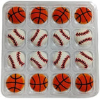 16 Pcs Edible Baseball and Basketball Sugar Icing Cake Decorations by EPHVODI