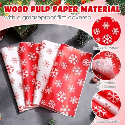 Marspark 100 Sheet Christmas Snowflake Wax Paper for Food 12 x 12 Inch - Image 5