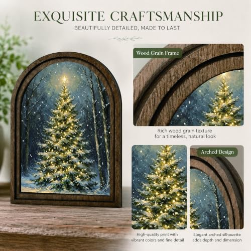 Winter Christmas Tree Arched Table Sign, Rustic Farmhouse Holiday Decor - Image 4