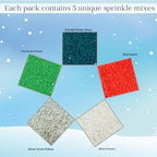 Confect Christmas Sprinkles | Red, White, Green, Holly Green & Grey Mix | Edible Holiday Sprinkles for Cakes, Cupcakes & Cookies | Festive Baking Decoration- 5 Oz - Image 2