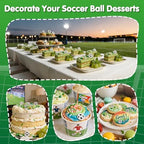 Edible Soccer Sprinkles for Cake Decorating,Food Grade 130g,Baking Sprinkle Mix for Sports & Football Theme Party,Green Gold White Pearls and Jimmies with Soccer Wafer Paper Toppers,for Cupcakes,Ice Cream,Cookies,Donut,Cake Decorations,Match Viewing Ev... - Image 5