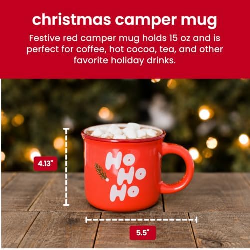 Pearhead Ho Ho Ho Christmas Camper Mug, Red Holiday Coffee Cup, 15 oz - Image 2