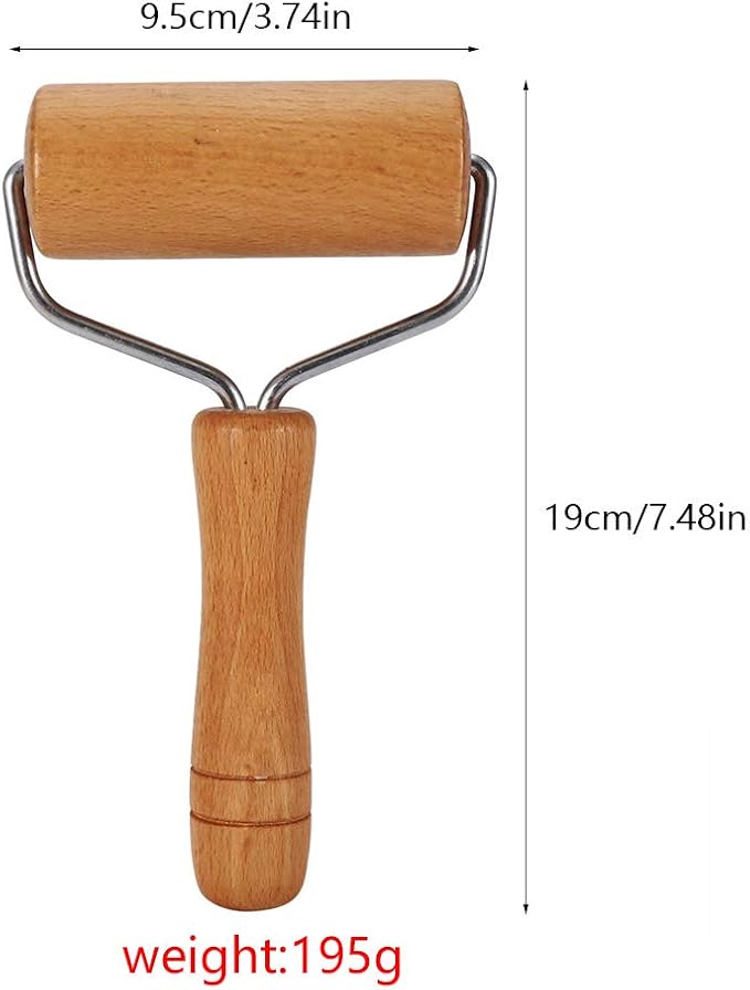 Watris Veiyi Small Rolling Pin, Wooden Dough Roller, Non-Stick Pizza Roller - Image 2