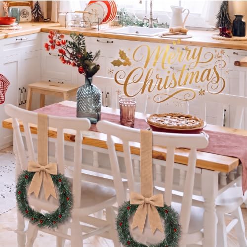 Retrowavy 12 Pcs Small Christmas Wreath, 8'', Snowy, Linen Color - Image 6